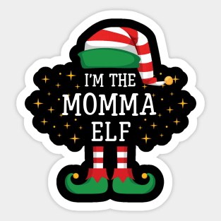 I'm The Momma Elf Matching Family Christmas Pajama Sticker